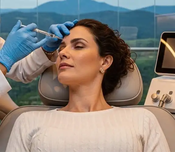 Aplicação de botox na testa